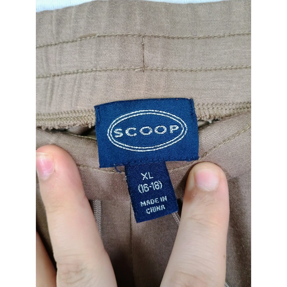 Gorpcore Utility Scoop Womens XL Taupe Brown Wide Leg Drawstring Cargo Pants - Picture 3 of 10
